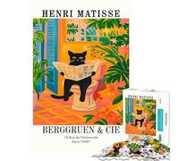 Jigsaw Puzzle for Teenagers 1000 Pieces Henri Matisse Cat Reading Newspaper Poster Fun Activities at Home Improve Memory Relaxing Games for Ages 14 And over (38X52CM)