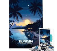 Jigsaw Puzzle for Teenagers 1000 Pieces Honiara, Solomon Islands Tropical Night Practical Game Challenging Game Toys Gifts Ideas Precision Cutting (Size 50x75cm)