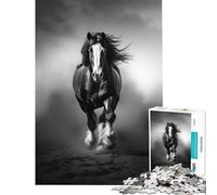 Jigsaw Puzzle for Teenagers 1000 Pieces Horses in The Wild Toys Educational Games Impossible Game Precision Cutting Secret Santa Gifts (Size 38x26cm)