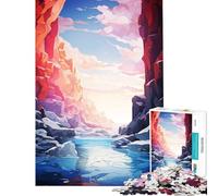 Jigsaw Puzzle for Teenagers 1000 Pieces Ice Caves Oil Painting Educational Challenge Improve Memory Fun Games for 14+ Puzzle Game Offered (38x52cm)