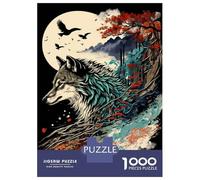 Jigsaw Puzzle for Teenagers 1000 Pieces Japanese Wolf Jigsaw for Adults Relax Games Home Decoration Parent-child Interaction 70x50cm/1000pcs