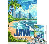 Jigsaw Puzzle for Teenagers 1000 Pieces Java Island Indonesia Educational Games Analysis And Logic DIY Toys Parent-child Interaction (75X50CM)