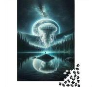 Jigsaw Puzzle for Teenagers 1000 Pieces Jellyfish Galaxy Reflection Puzzle for Adults DIY Toys Analysis And Logic Difficult And Challenge 70x50cm/1000pcs