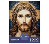 Jigsaw Puzzle for Teenagers 1000 Pieces Jesus Christ Mosaic Portrait Jigsaws for Adults Hands-on Game Enhance Memory Parent-child Interaction 38x26cm/1000pcs