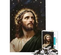 Jigsaw Puzzle for Teenagers 1000 Pieces Jesus Christ Portrait Educational Challenge Home Art Decor Educational Game for 14+ Puzzle Game Offered (38x26cm)