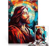 Jigsaw Puzzle for teenagers 1000 Pieces Jesus Christ Stained Glass Lernspiele Wunschliste mit dem Weihnachtsmann52x38cm
