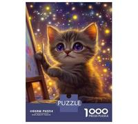 Jigsaw Puzzle for Teenagers 1000 Pieces Kitty's Starry Art -1 Jigsaws for Adults Hands-on Game Enhance Memory Parent-child Interaction 38x26cm/1000pcs