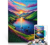 Jigsaw Puzzle for teenagers 1000 Pieces Lake at Sunset Pädagogisches Familienspiel Verbessern Sie das Gedächtnis50x70cm