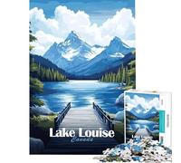 Jigsaw Puzzle for Teenagers 1000 Pieces Lake Louise Canada Practical Game Challenging Game Toys Gifts Ideas Precision Cutting (Size 38x26cm)