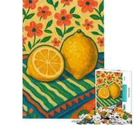 Jigsaw Puzzle for Teenagers 1000 Pieces Lemon Still Life Jigsaw Puzzle Relaxing Games Staycation Kill Time for Is Ideal As A Gifts (Size 38x52cm)