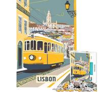 Jigsaw Puzzle for Teenagers 1000 Pieces Lisbon Challenging Game Toys Family Game Improve Memory Secret Santa Gifts (size 38x52cm)