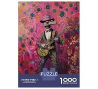 Jigsaw Puzzle for Teenagers 1000 Pieces Lizard Rock Star Puzzle for Adults Hands-on Game Staycation Kill Time Parent-child Interaction 70x50cm/1000pcs