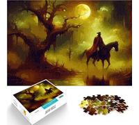 Jigsaw Puzzle for teenagers 1000 Pieces Lone Rider in a Mystical Forest Analyse und Logik Lustiges Geschenk52x38cm