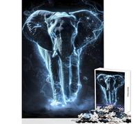 Jigsaw Puzzle for Teenagers 1000 Pieces Luminescent Elephant Stomp Interactive Family Leisure Activity Ideal Festive Holiday Present (38X52cm)