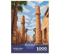 Jigsaw Puzzle for Teenagers 1000 Pieces Luxor Egypt Temple Illustration Puzzle for Adults Relax Games For Family Fun for Is Ideal As A Gift 38x26cm/1000pcs
