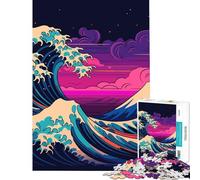 Jigsaw Puzzle for Teenagers 1000 Pieces Massive Waves Japanese Fun Activities at Home Improve Memory Relaxing Games for Ages 14 And over (38X26CM)
