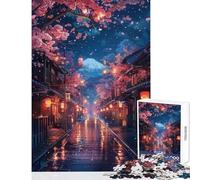 Jigsaw Puzzle for Teenagers 1000 Pieces Midnight Cherry Path Relax Games Wall Decoration Home Decoration Toys Parent-child Interaction (75X50CM)