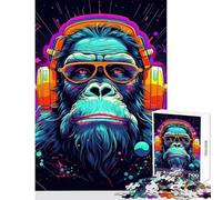 Jigsaw Puzzle for Teenagers 1000 Pieces Monkey Dj Music Educational Games Analysis And Logic DIY Toys Parent-child Interaction (75X50CM)