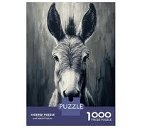 Jigsaw Puzzle for Teenagers 1000 Pieces Monochrome Donkey Portrait Jigsaws for Adults Hands-on Game Wall Art Unique Gifts for Birthday And Christmas 38x26cm/1000pcs