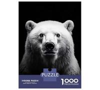 Jigsaw Puzzle for Teenagers 1000 Pieces Monochrome Polar Bear Portrait Adult Jigsaw Relaxing Games Home Decoration Unique Gifts for Birthday And Christmas 70x50cm/1000pcs