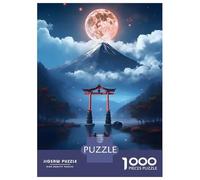 Jigsaw Puzzle for Teenagers 1000 Pieces Moonlit Fuji Torii Gate Jigsaws for Adults Hands-on Game Wall Art Unique Gifts for Birthday And Christmas 52x38cm/1000pcs