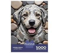 Jigsaw Puzzle for Teenagers 1000 Pieces Mosaic Dog Portrait with Stone Background Puzzles for Adults Anti-Stress Toys Difficult Hard Birthday And Unique Gifts 38x26cm/1000pcs