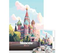 Jigsaw Puzzle for Teenagers 1000 Pieces Moscow, Russia︰ St. Basil's Cathedral Illustration Puzzle For Teenagers Precision Cutting Challenging To Complete Toys Educational Games (50x75cm)