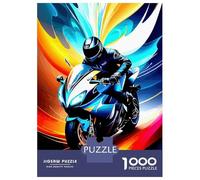 Jigsaw Puzzle for Teenagers 1000 Pieces Motorcycle Rider in Motion Jigsaws for Adults Toy Wall Decor Staycation Kill Time Parent-child Interaction 52x38cm/1000pcs