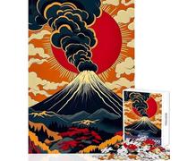 Jigsaw Puzzle for Teenagers 1000 Pieces Mount Fuji Eruption Anti-Stress Toys Gift Birthday Hands-on Game Decompressing Intellectual Size 38x26cm