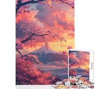 Jigsaw Puzzle for Teenagers 1000 Pieces Mount Fuji Sakura Sunset Toy Wall Decor Birthday Gift Hands-on Game Difficult And Challenge Size 38x52cm