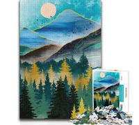 Jigsaw Puzzle for Teenagers 1000 Pieces Mountain Dream Pines Educational Family Game Pattern Assembly Educational Toy (size 50x75cm)