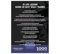 Jigsaw Puzzle for Teenagers 1000 Pieces Navy Seals Life Lessons Jigsaws for Adults Hands-on Game Wall Art Unique Gifts for Birthday And Christmas 70x50cm/1000pcs