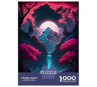 Jigsaw Puzzle for Teenagers 1000 Pieces Neon Sakura Wonderland Jigsaw for Adults Relax Games Home Decoration Parent-child Interaction 52x38cm/1000pcs