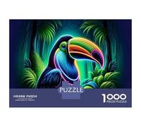 Jigsaw Puzzle for Teenagers 1000 Pieces Neon Toucan Art Print Jigsaw Puzzle Relax Games Difficult Hard Difficult And Challenge 70x50cm/1000pcs