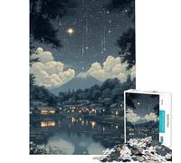 Jigsaw Puzzle for Teenagers 1000 Pieces Nightfall in Japan Landscape Fun Activities at Home Improve Memory Relaxing Games for Ages 14 And over (50X75CM)