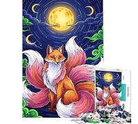 Jigsaw Puzzle for Teenagers 1000 Pieces Nine-tailed Fox Under The Moon Teenager Puzzles Hands-on Game Wall Decoration Difficult And Challenge (Size 38x26cm)