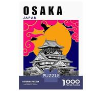 Jigsaw Puzzle for Teenagers 1000 Pieces Osaka Mid Century Modern Collage Travel Poster Puzzle for Adults Hands-on Game Staycation Kill Time Parent-child Interaction 70x50cm/1000pcs