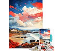 Jigsaw Puzzle for Teenagers 1000 Pieces Outer Hebrides Oil Painting Challenging To Complete For Family Fun Anti-Stress Toys for Ages 14 And over (38x26cm)