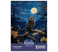 Jigsaw Puzzle for Teenagers 1000 Pieces Owl Under Moonlight Jigsaw for Adults Hands-on Game Analysis And Logic Parent-child Interaction 52x38cm/1000pcs