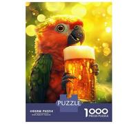 Jigsaw Puzzle for Teenagers 1000 Pieces Parrot's Beer Moment Jigsaw for Adults Hands-on Game Analysis And Logic Parent-child Interaction 38x26cm/1000pcs