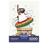 Jigsaw Puzzle for Teenagers 1000 Pieces Penguin in Bubble Bath Jigsaws for Adults Hands-on Game Wall Art Unique Gifts for Birthday And Christmas 38x26cm/1000pcs