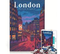 Jigsaw Puzzle for Teenagers 1000 Pieces Piccadilly Circus, Hands-on Game, Decompressing Intellectual, Birthday Present, Gifts, 38x26cm