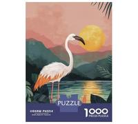 Jigsaw Puzzle for Teenagers 1000 Pieces Pink Flamingo Sunset(3) Jigsaw for Adults Hands-on Game Analysis And Logic Parent-child Interaction 38x26cm/1000pcs