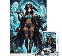 Jigsaw Puzzle for Teenagers 1000 Pieces Pirate Captain with Ghosts Brain Teaser Game Improve Memory Toy Wall Decor with Matching Poster And Trivia Sheet (50x75cm)