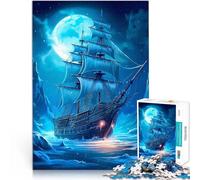 Jigsaw Puzzle for teenagers 1000 Pieces Pirate Ship Landscape Präzisionsschnitt Einzigartige Wohndekoration und Geschenke38x26cm