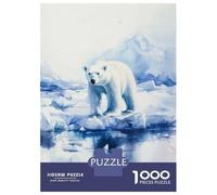 Jigsaw Puzzle for Teenagers 1000 Pieces Polar Bear on Ice Jigsaws for Adults Hands-on Game Enhance Memory Parent-child Interaction 38x26cm/1000pcs