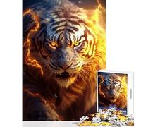 Jigsaw Puzzle for Teenagers 1000 Pieces Powerful Energy Tiger Toy Wall Decor Birthday Gift Hands-on Game Difficult And Challenge Size 38x26cm