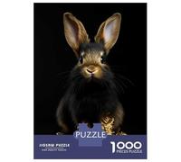 Jigsaw Puzzle for Teenagers 1000 Pieces Rabbit Gold Animal Jigsaws for Adults Hands-on Game Enhance Memory Parent-child Interaction 38x26cm/1000pcs