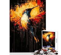 Jigsaw Puzzle for Teenagers 1000 Pieces Radiant Flight Contemporary Expressionist Hummingbird 1000 Jigsaw Puzzle Relax Games Great Gifts for Games Improve Memory (38x52cm)