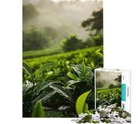 Jigsaw Puzzle for Teenagers 1000 Pieces Rain on Tea Plantation Practical Game Toys Educational Games Gifts Ideas Tough Challenge (Size 38x52cm)